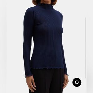 THEORY Funnel Neck Top Textured Tubular Size P/S